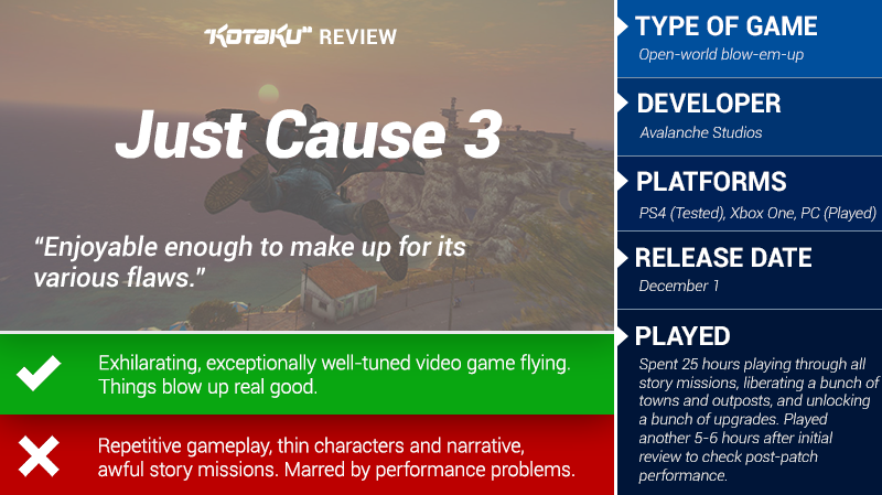 Illustration for article titled Just Cause 3: The Kotaku Review